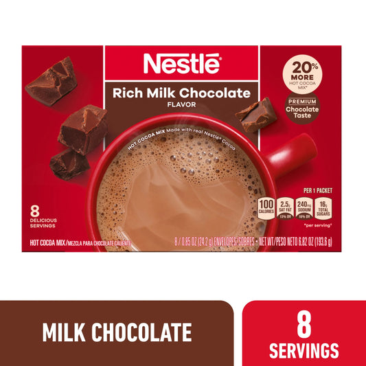 Nestlé Hot Cocoa Mix Rich Milk Chocolate 8 x 0.85 ounces Carton